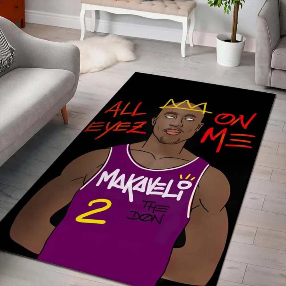 2pac Makaveli All Eyez On Me Hiphop 90s Rug