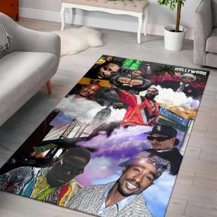 Hip Hop 90s Style Black Rapper 90s Rug Carpet