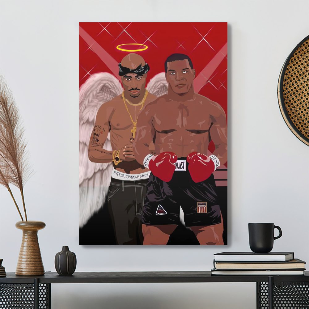 Mike Tyson And Tupac Thuglife Boxing Painting Canvas