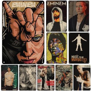 Rapper Eminem Posters 8 Mile Decorative Plate Retro Poster Home Bar Club Wall Metal Tin Sign Metal Plaque Wall Industrial Decor