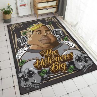 The Notorious BIG Crown Two Deaths Head RugHip Hop Rug