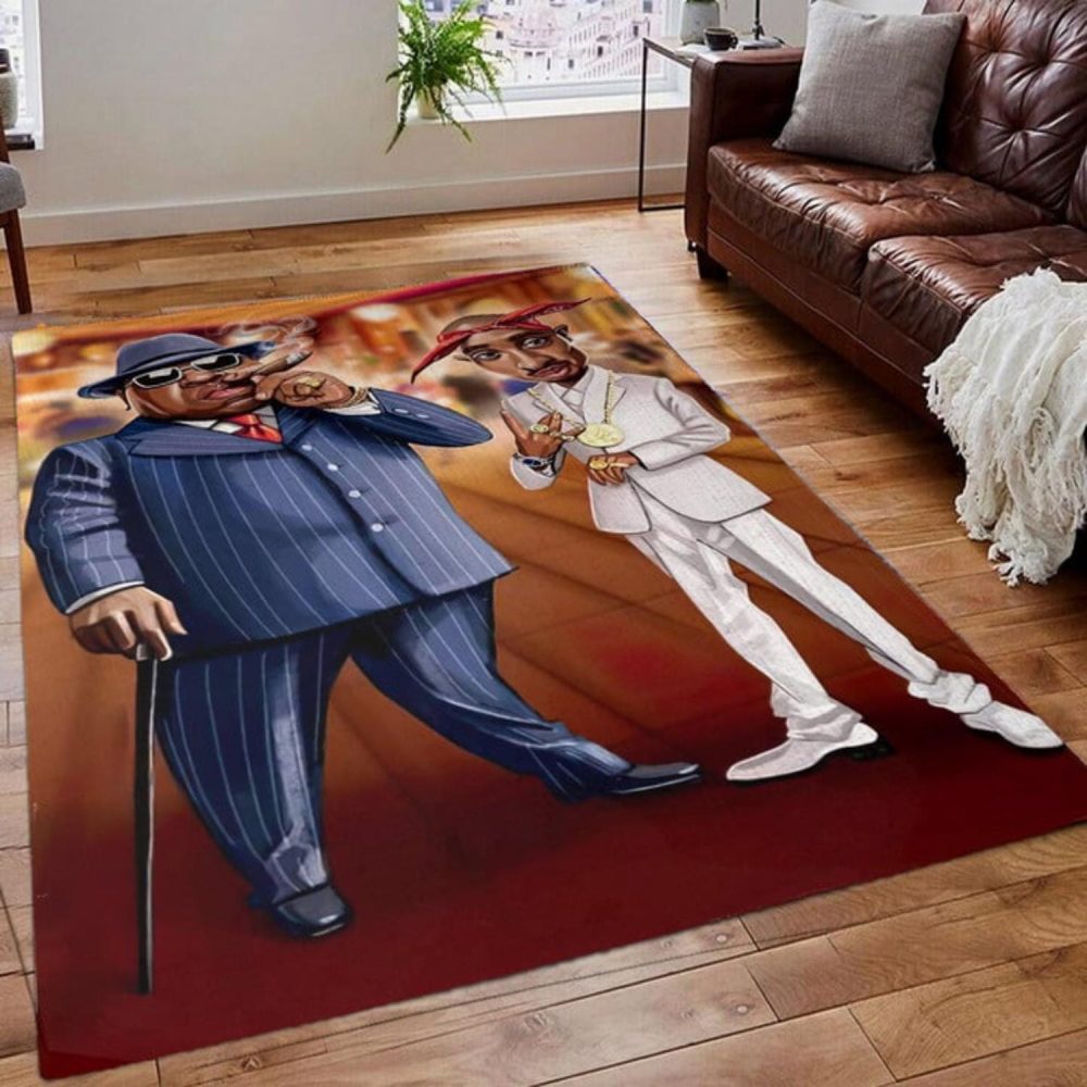 Tupac And Biggie Artwork Hip Hop Rapper Rug