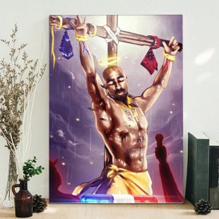 Tupac Black Jesus Hip hop90s Poster Canvas