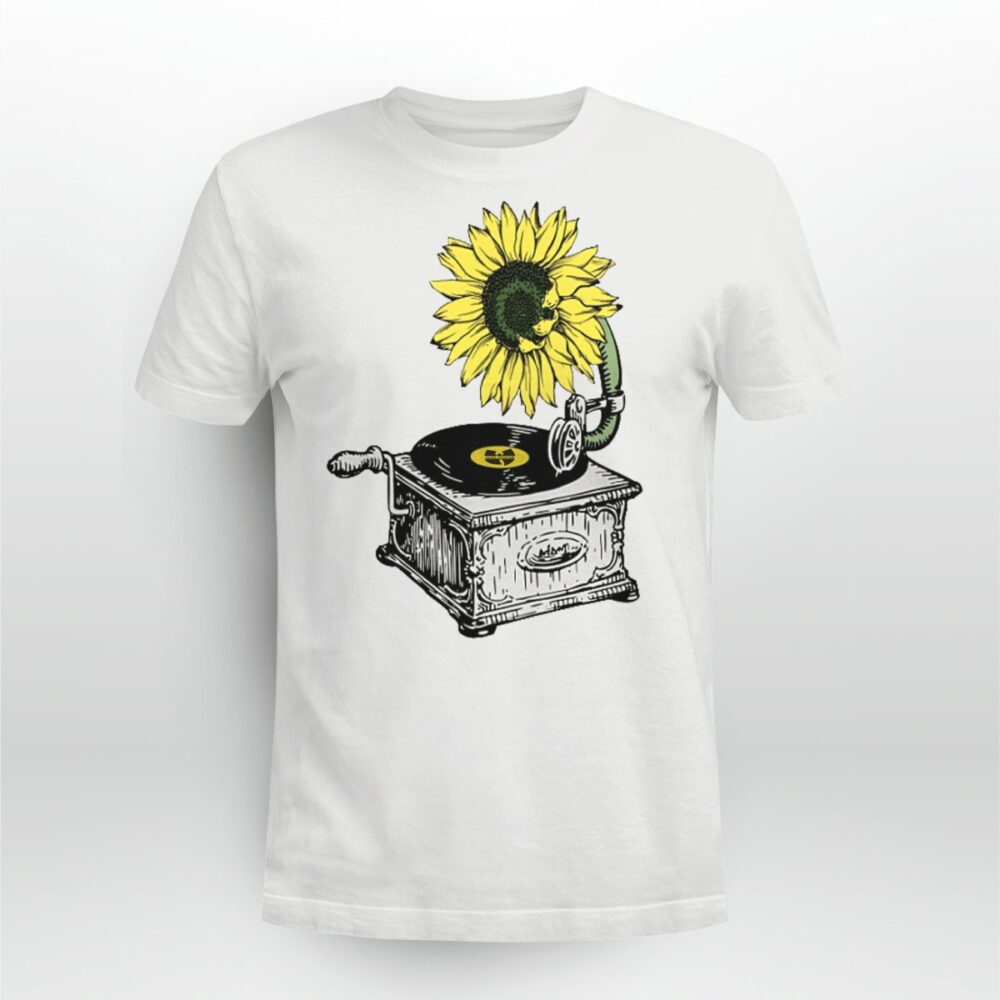 Wu tang Clan Sunflower Gramophone Record Player Tshirt i7k7n2