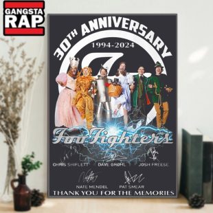 30th Anniversary 1994 2024 Foo Fighters Thank You For The Memories Signature Poster Canvas Art