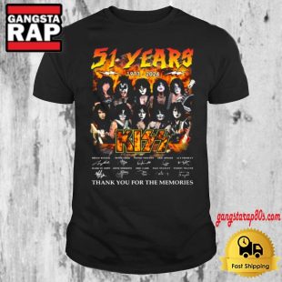 51 Years 1973 2024 Kiss Band Thank You For The Memories Signature T Shirt