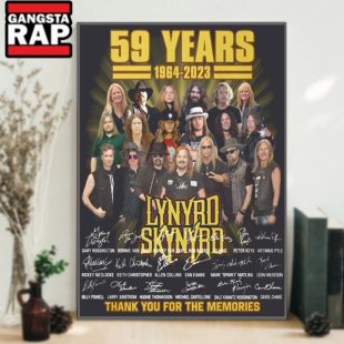 59 Years Of 1964 2023 Lynyrd Skynyrd Thank You For The Memories Signature Poster Canvas Art