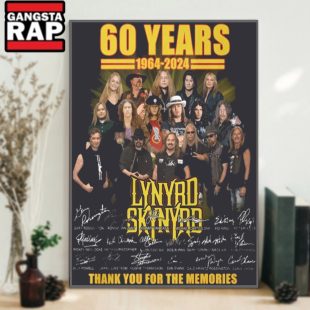 60 Years 1964 2024 Lynrd Skynyrd Thank You For The Memories Signature Poster Canvas Art