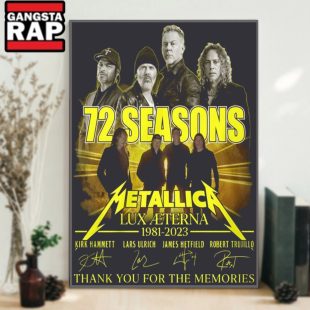 72 Seasons Metallica Lux Aeterna 1981 2023 Signature Wall Art Poster Canvas
