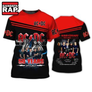 ACDC 50 Years 1973 2023 Signature 3D T Shirt ACDC T Shirt