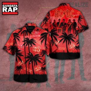 ACDC Band Rock Music Palm Tree 2024 Summer Hawaiian Shirt