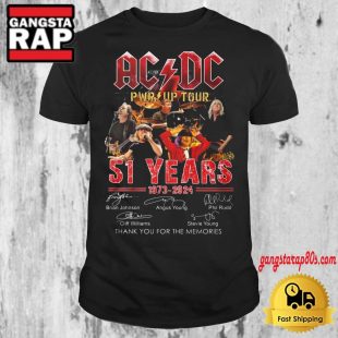ACDC Pwr Up Tour 51 Years Of 1973 2024 Thank You For The Memories Signature T Shirt