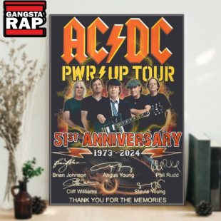 ACDC Pwr Up Tour 51st Anniversary 1973 2024 Signature Poster Canvas Art