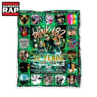 Blink 182 32 Years 199 2024 Tour Thank You For The Memories Signature Fleece Blanket