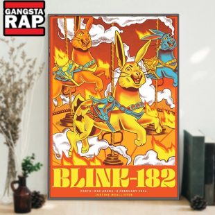 Blink 182 Perth Australia Show 2024 Tour Poster Canvas Art