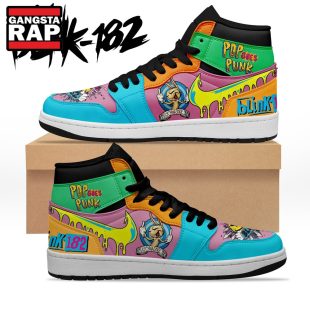 Blink 182 Pop Goes Punk Air Jordan 1 High Top Shoes Sneaker