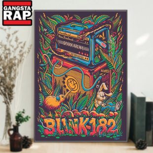 Blink 182 Spark Arena Auckland New Zealand Tour Poster Canvas Art