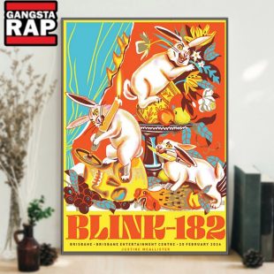 Blink 182 Tour 2024 Brisbane Australia Poster Canvas Art