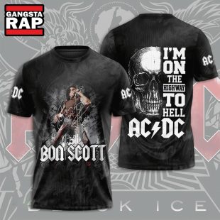 Bon Scott Im On The Highway To Hell ACDC Rock Band T Shirt