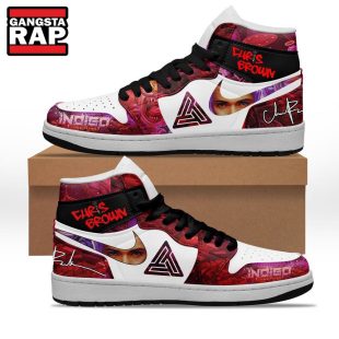 Chris Brown Indigo Signature Air Jordan 1 Hightop Shoes
