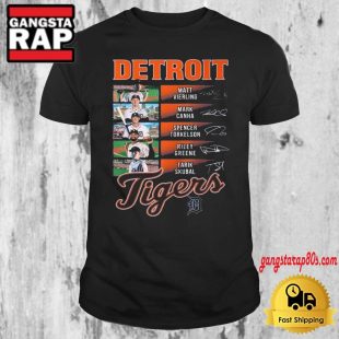 Detroit Tigers Baseball Team Player Starting Line Up Signatures 2024 T Shirt