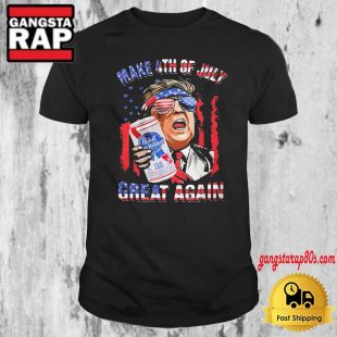 Donald Trump Pabst Blue Ribbon Make 4th Of July Great Again American Flag T Shirt