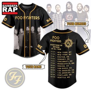 Foo Fighters Music Band Everything Or Nothing At All Tour Baseball Jersey