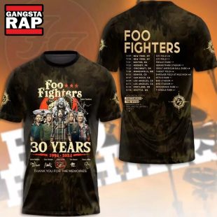 Foo Fighters Tour 30 Years 1994 2024 Signature Thank You For The Memories 3D Shirt