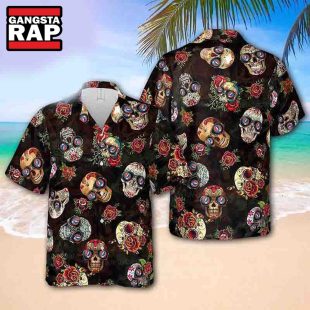 Grateful Dead Skull With Logo Glasses Floral 2024 Summer Hawaiian Shirt Grateful Dead Hawaiian Shirt