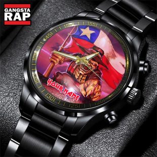 Iron Maiden Rock Band And Flag Watch