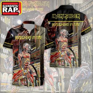 Iron Maiden Rock Band Somewhere In Time Tropical Summer 2024 Hawaiian Shirt