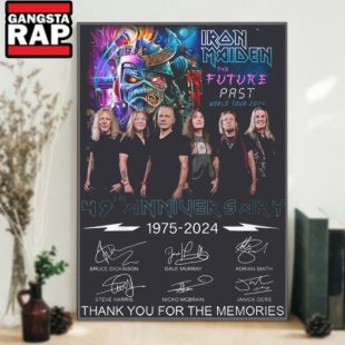 Iron Maiden The Future Past World Tour 2024 49th Anniversary 1975 2024 Thank You For The Memories Poster Canvas Art