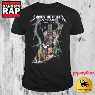 James Hetfield Metallica Band 45 Years Signature T Shirt