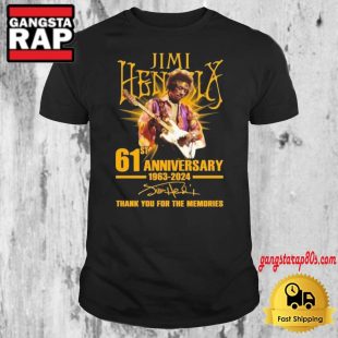 Jimi Hendrix 61st Anniversary 1963 2024 Thank You For The Memories Signature T Shirt