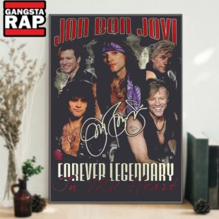 Jon Bon Jovi Forever Legendary In My Heart Signature Poster Canvas Art