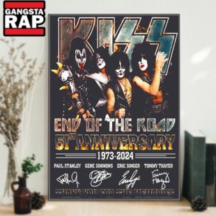 Kiss Band End Of The Road 51st Anniversary Signature Poster Canvas Art