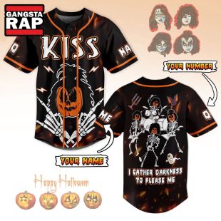 Kiss Band I Gather Darkness To Please Me Halloween Baseball Jersey Kiss Band Jersey