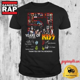 Kiss Band Music 51 Years Signature T Shirt Kiss Band Tee