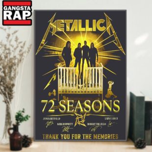 Metallica 72 Seasons Thank You For The Memories Signature Wall Art Poster Canvas