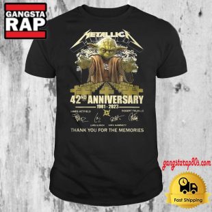 Metallica Baby Yoda 42nd Anniversary Signature T Shirt