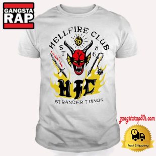 Metallica Hellfire Club Stand With Eddie Stranger Things Baseball T Shirt