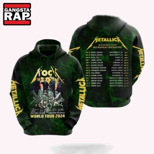 Metallica Rock World Tour 2024 Hoodie M72 World Tour No Repeat Weekend 3D Shirt