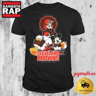 Mickey Mouse and Friends Cleveland Browns Game Day Football 2024 T Shirt