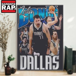 NBA Luka Doncic Dallas Mavericks 2024 Champions Wall Art Poster Canvas