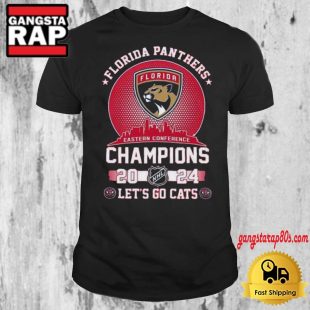 NHL Florida Panthers Eastern 2024 Conference Champions Let's Go Cats T Shirt