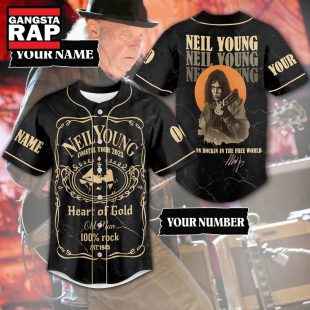 Neil Young Coastal Tour Keep On Rockin In The Free World Baseball Jersey