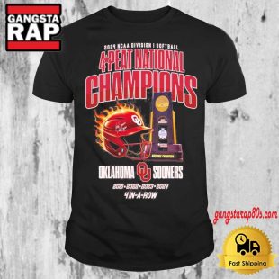 Oklahoma Sooners And 2024 Ncaa Division Softball 4 Peat National Champions 4 In A Row T Shirt