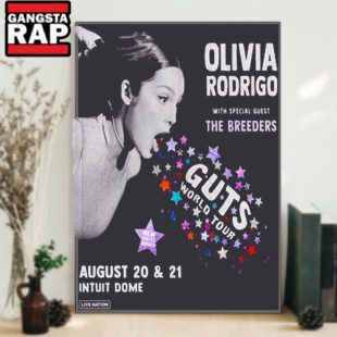 Olivia Rodrigo Aug Guts World Tour 2024 Tour Poster Canvas Art