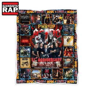 PWR Up Tour ACDC 51st Anniversary 1973 2024 Thank You For The Memories Signature Blanket