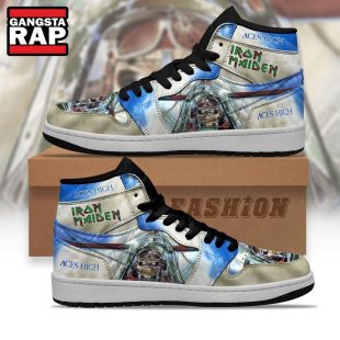 Premium Iron Maiden Aces High Air Jordan 1 Iron Maiden Hightop Shoes